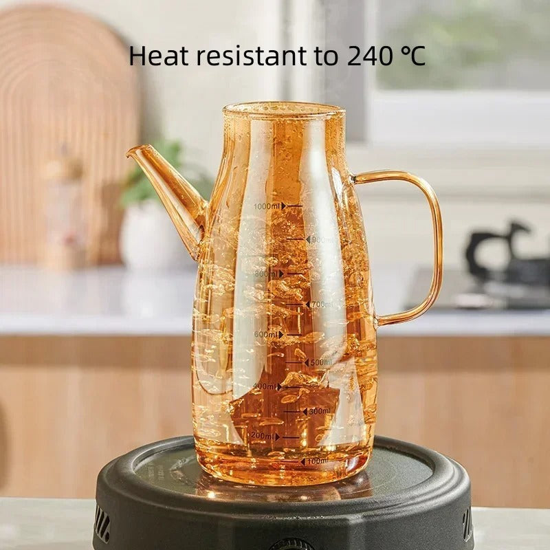 800ML Oil Dispenser Bottle Pakistan – Glass No-Drip Pourer with Rubber Base for Kitchen Use
