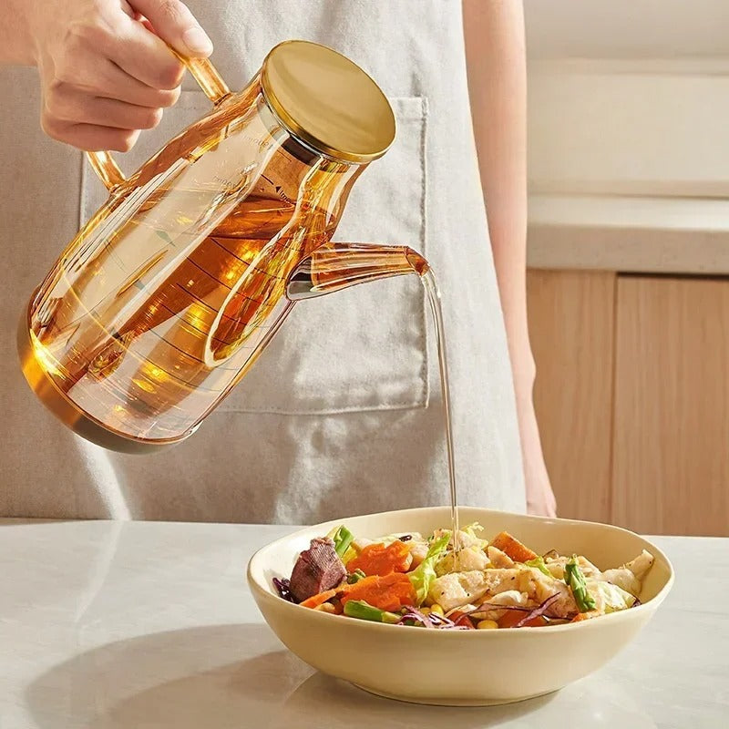 800ML Oil Dispenser Bottle Pakistan – Glass No-Drip Pourer with Rubber Base for Kitchen Use