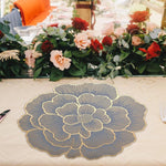 Grey Flower Embellished Luxury Table Mats