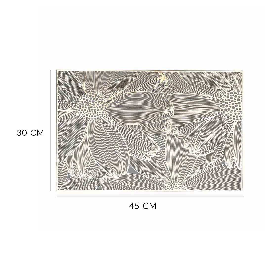 Gold Flower Grey or White Rectangular Table Mats