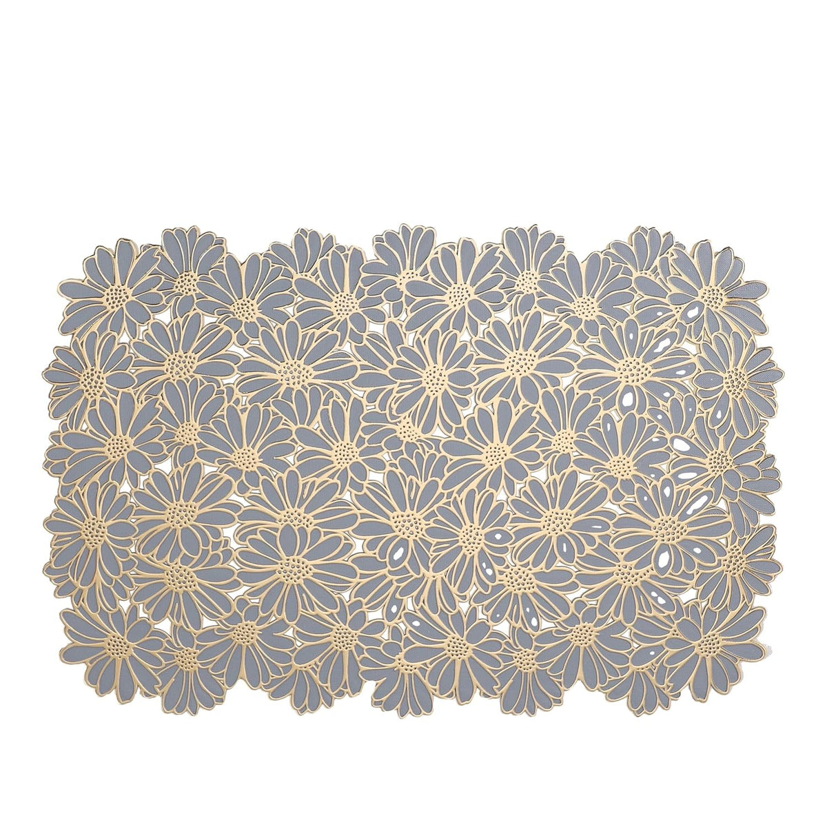 CherryBox Rectangular Gold Flower PVC Table Mats | Placemats