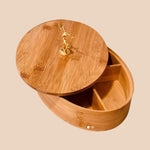 Reindeer Dry Fruit Bamboo Serving Dish With Lid - Home Hatch