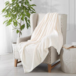 Beige Fleece Throw Blanket