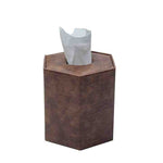 Round Leather Tissue Box