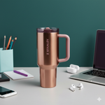 The Quencher ProTour Flip Straw Tumbler | 40 OZ Polished Rose Gold