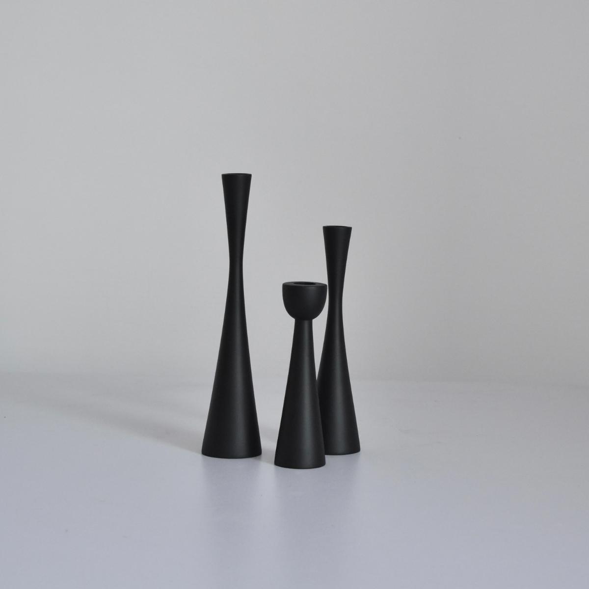 Black Taper Candle Stick Holders Set of 3