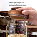 Acacia Wooden Lid Air TightStorage Jar | Glass Storage Container