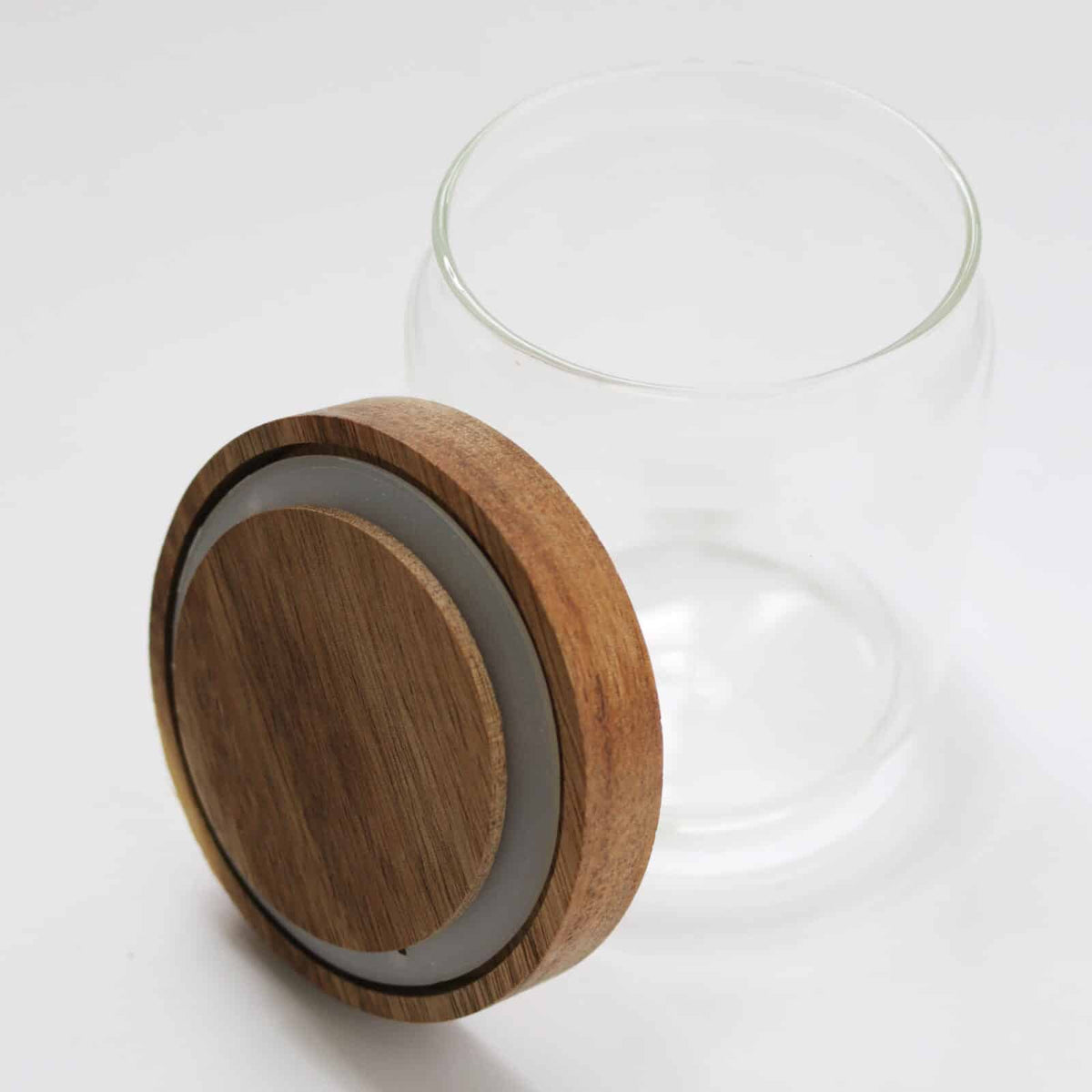 Acacia Wooden Lid Air TightStorage Jar | Glass Storage Container