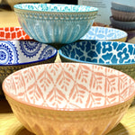 Multicolour All Purpose Porcelain Bowls | Turkish Style Serving Bowls - SET OF 06