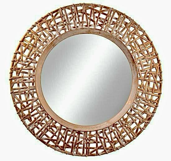 Artistic Cane Style Round Wall Mirror | Wall Décor - Home Hatch
