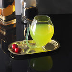 Artistic Curved Glass with Built-In Straw – Unique Cocktail & Mocktail Drinkware