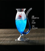 Artistic Curved Glass with Built-In Straw – Unique Cocktail & Mocktail Drinkware