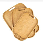 Bamboo Sleek Design Serving Trays Set of 3