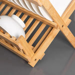 Bamboo Wood Foldable Dish Drying Rack Holder