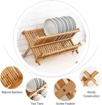 Bamboo Wood Foldable Dish Drying Rack Holder