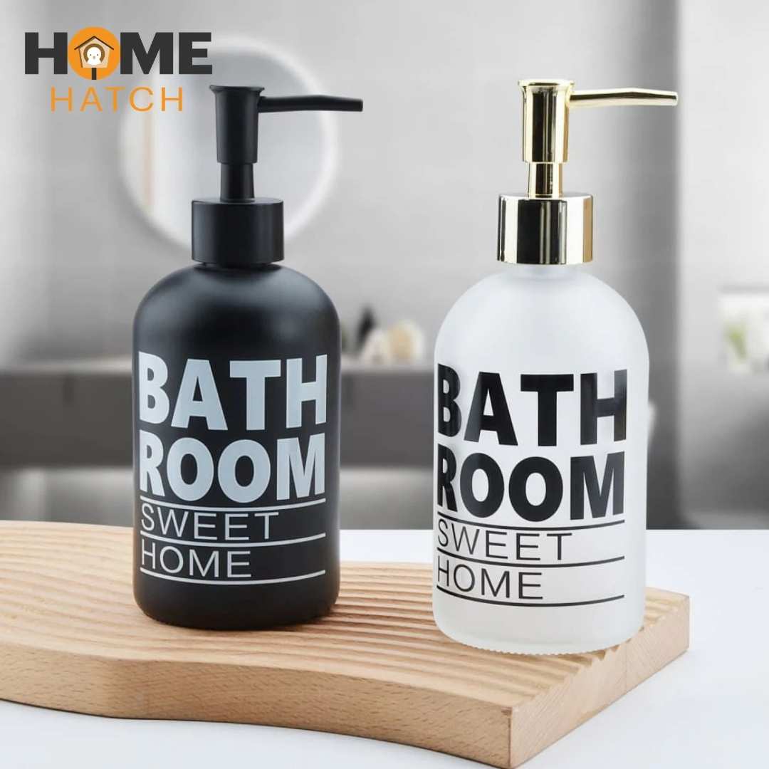 Bathroom Sweet Home Refillable Soap Dispenser Bottles – Matte Black & Frosted White