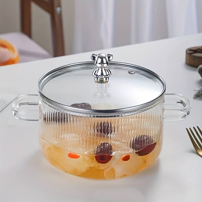 Bear Lid Transparent Stovetop Pot | Cookware - Home Hatch
