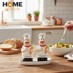 Bistro Chef Salt & Pepper Shaker Set Pakistan – Decorative Ceramic Kitchen Table Shakers for Home & Café Use