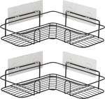 Black Metal Corner Wall Mounted Organizer Shelf | Shower Caddy