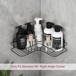 Black Metal Corner Wall Mounted Organizer Shelf | Shower Caddy