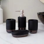 Black Matte Designed Modern Bath Set - 4pcs