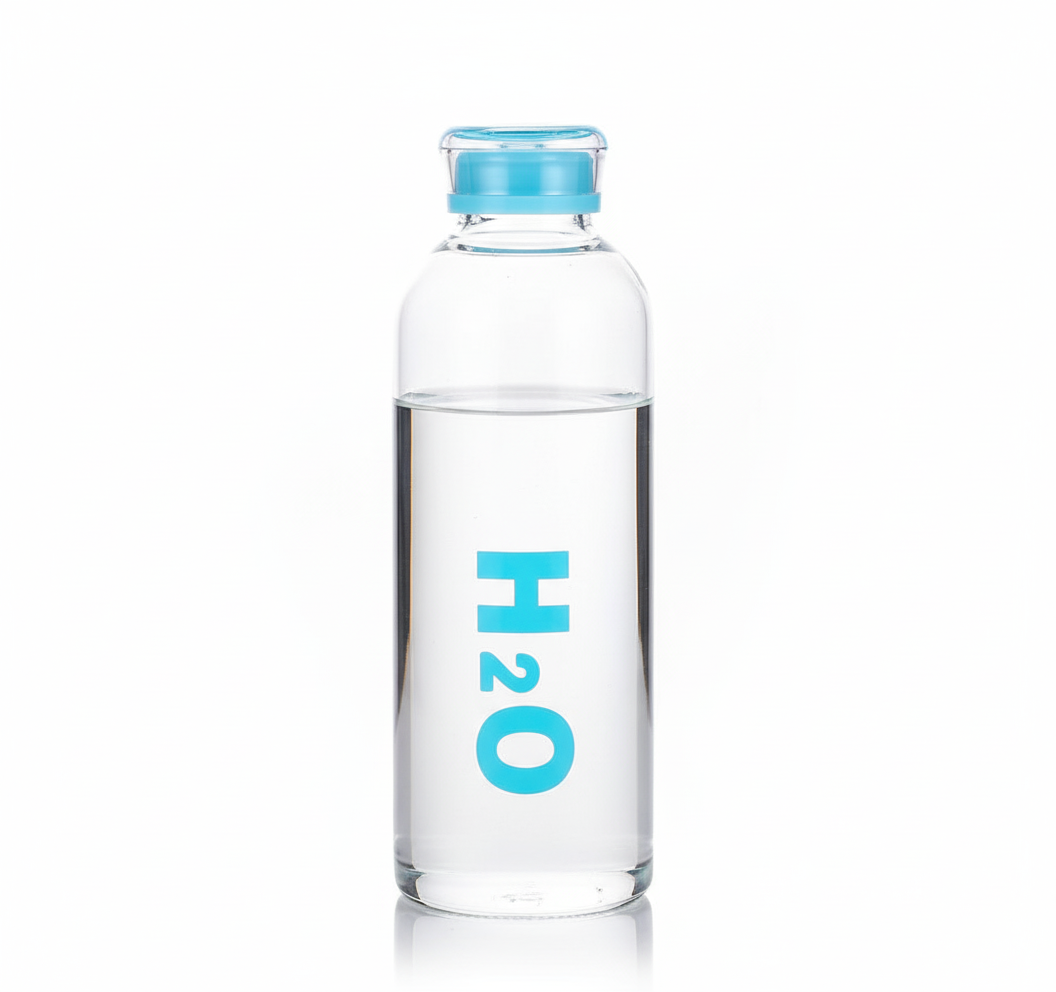Blue Print Borosilicate Glass Water Bottle with Plastic Cap – H2O Style Leakproof