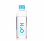 Blue Print Borosilicate Glass Water Bottle with Plastic Cap – H2O Style Leakproof