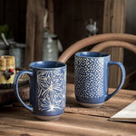 Blue Stoneware Coffee Mug 550ml Pakistan – Large Heat-Retaining Stoneware Cup for Coffee, Tea & Daily UsE