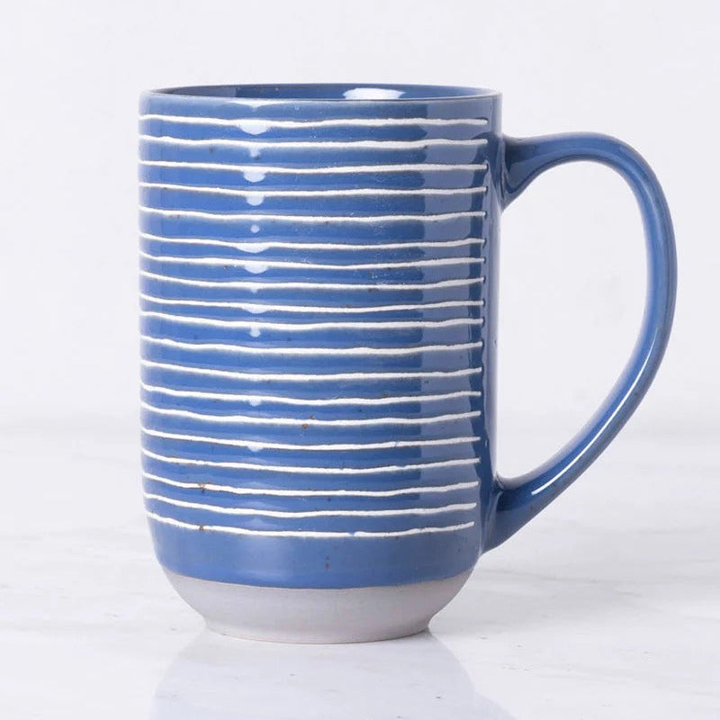 Blue Stoneware Coffee Mug 550ml Pakistan – Large Heat-Retaining Stoneware Cup for Coffee, Tea & Daily UsE