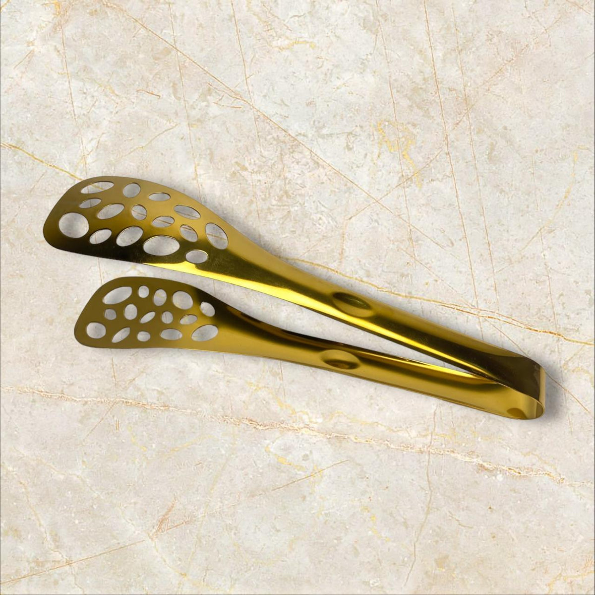 Gold Hollow Bread Clip Tong | Food Serving Tong