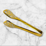 Gold Hollow Bread Clip Tong | Food Serving Tong