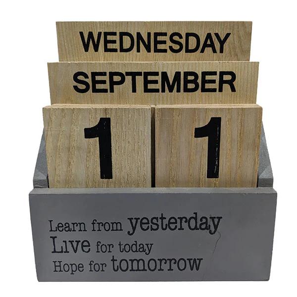 Wooden Desk Calendar | Desk Organizer