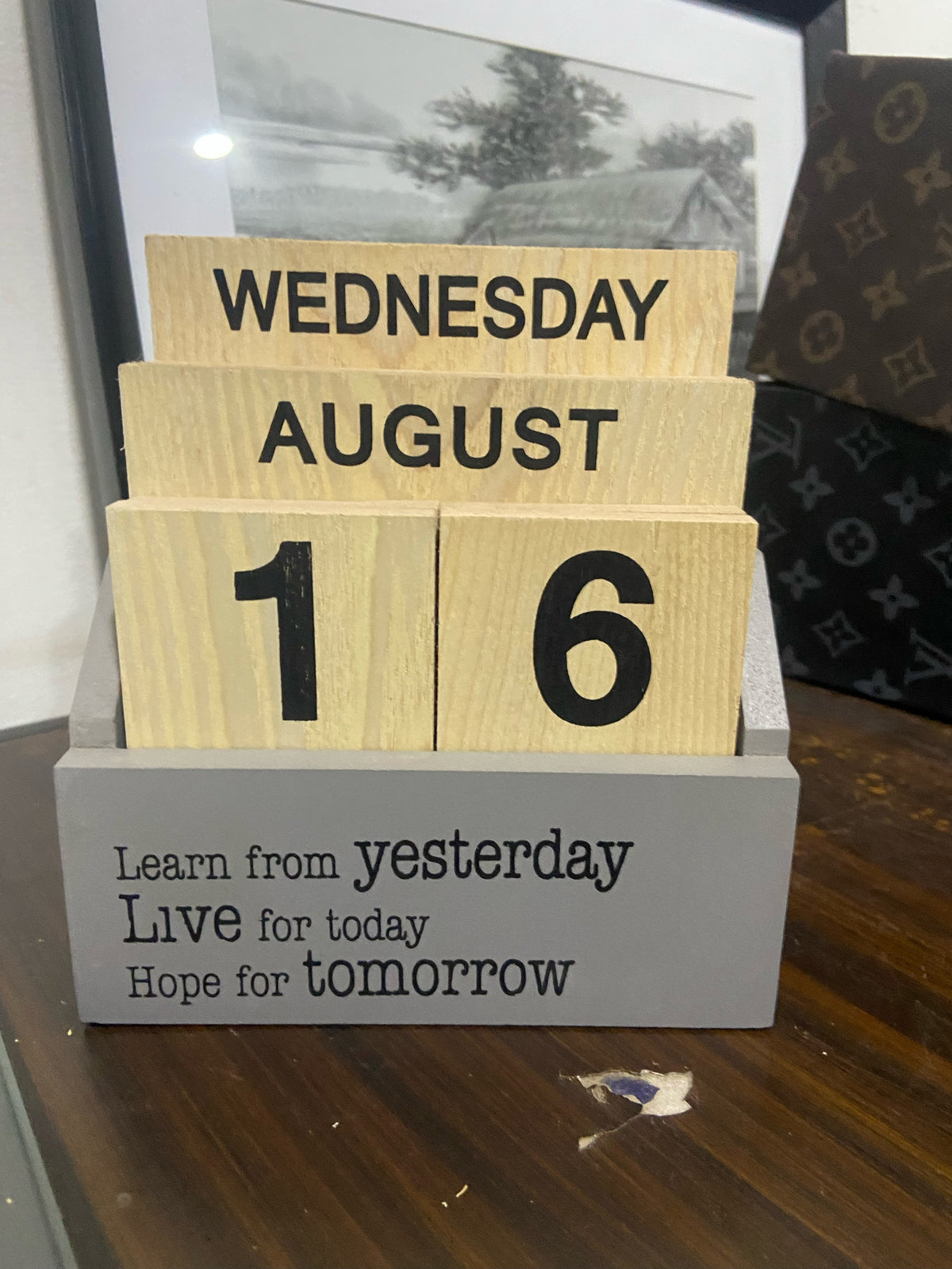 Wooden Desk Calendar | Desk Organizer