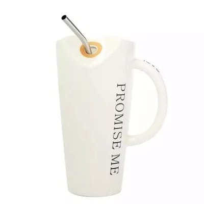Ceramic Coffee Mug with Straw - Home Hatch