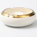 Ceramic luxury ashtray with golden inner coating – modern smokeless desktop ashtray