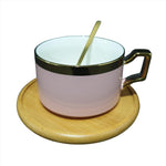 Ceramic Mug with Bamboo Saucer and Spoon-Homehatchpk