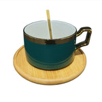 Ceramic Mug with Bamboo Saucer and Spoon-Homehatchpk