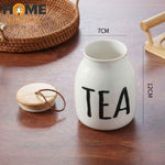Ceramic tea and sugar storage jars with bamboo lids and wooden tray – Home Hatch Pakistan