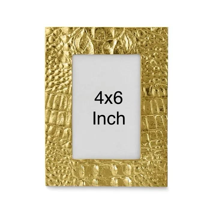 Crocodile Pattern Border Gold Colour Resin Photo Frame | Home Décor