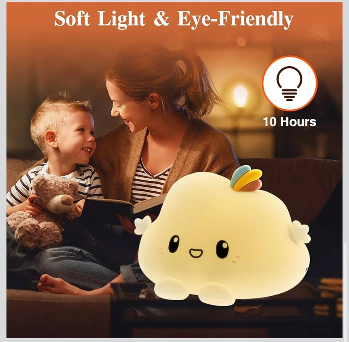 Cute Cloud Silicone Night Light – Soft-Glow LED Bedside Lamp – Home Hatch Pakistan