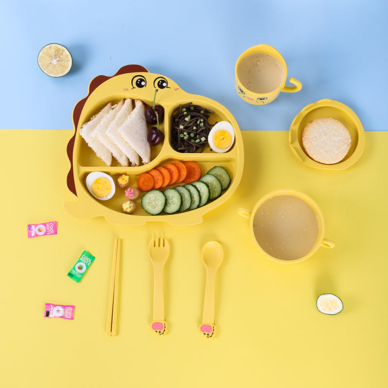 Cute Dinosaur Toddlers Serving set | Children Food Supplement Tableware - Home Hatch