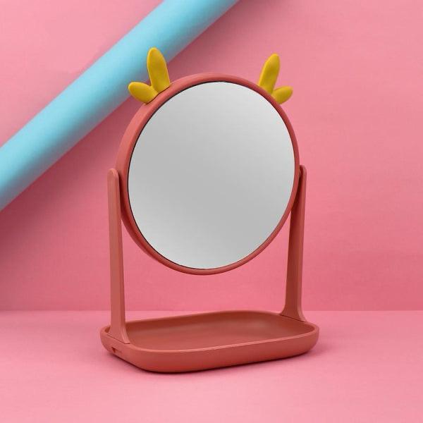 Cute Rotating Make-up Vanity Mirror with storage tray - Home Hatch