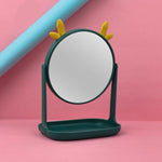 Cute Rotating Make-up Vanity Mirror with storage tray - Home Hatch
