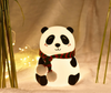 Cute Panda Silicone Night Light with Scarf – Soft LED Bedside Lamp
