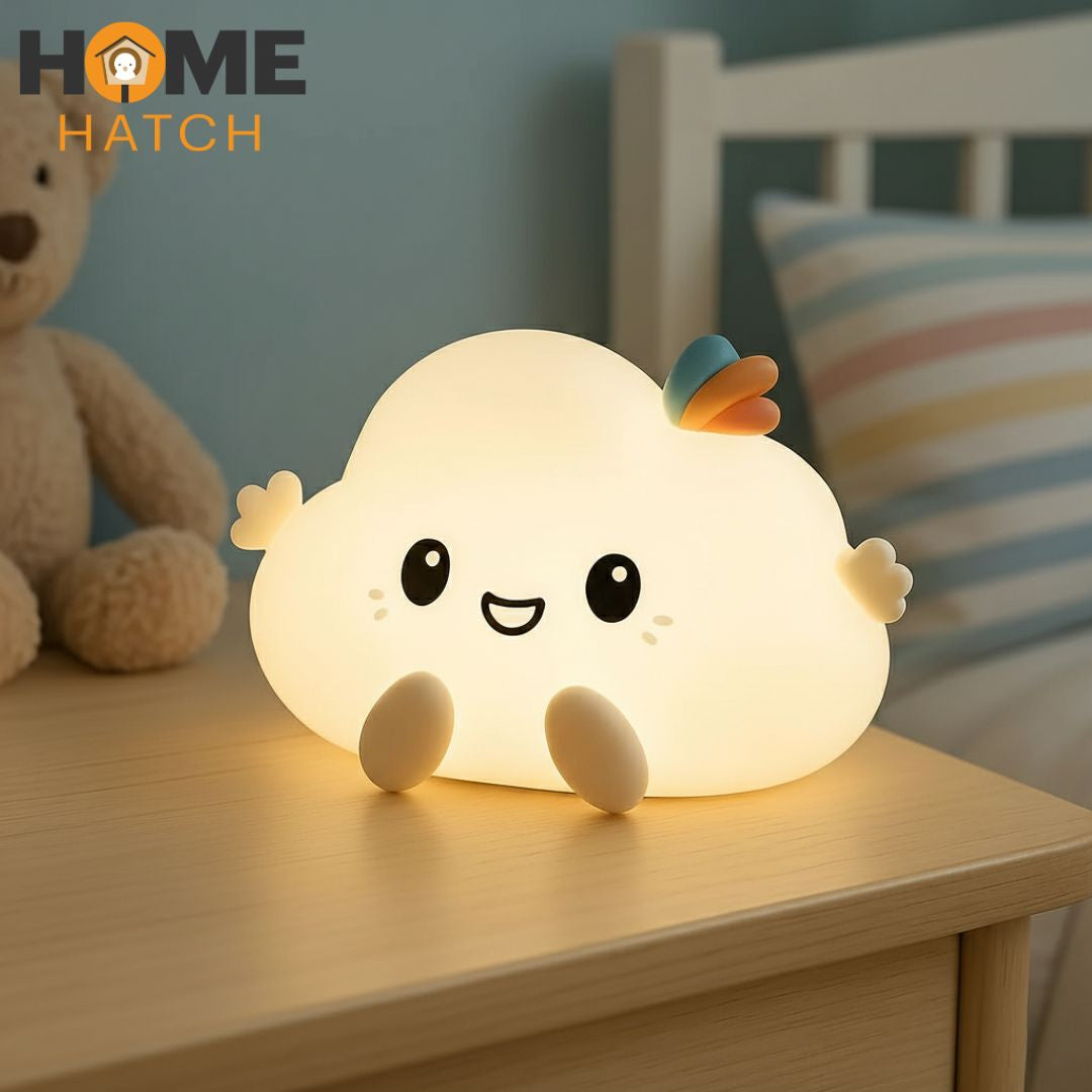 Cute Cloud Silicone Night Light – Soft-Glow Bedside Lamp for Kids & Nursery