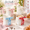 3D Bow Handle Ceramic Coffee Mug – Cute Ribbon Design Tea & Coffee Cup