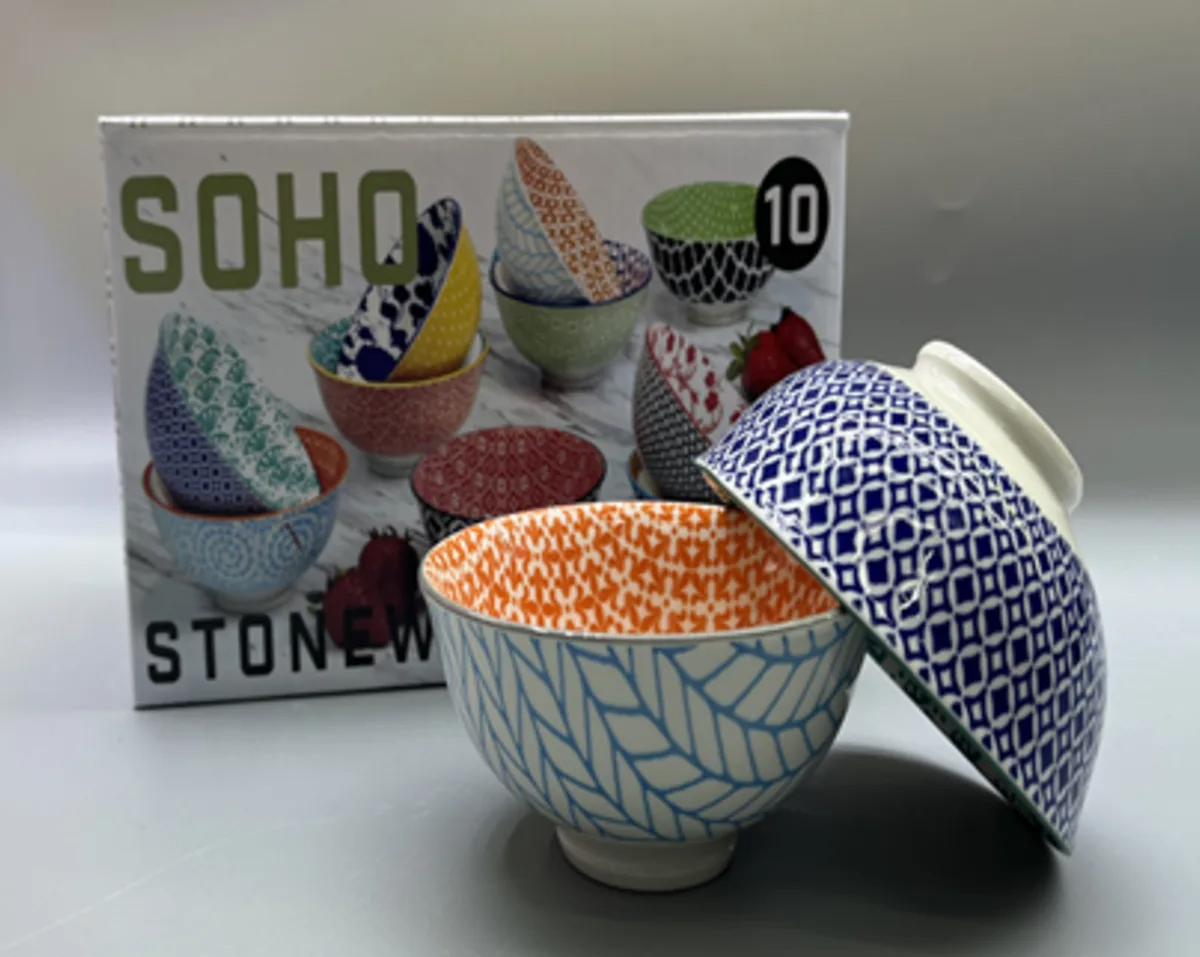 DANNY HOME 4.75″ Bohemian All Purpose Bowls – Set of 10 | Premium Ceramic Tableware