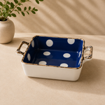 DANNY HOME ceramic baking dish7 inch square baking dishsquare ceramic baking dishblue polka dot baking dishceramic casserole dishbaking dish with handlesoven to table bakewaresmall ceramic baking dishceramic bakeware Pakistansquare casserole dishDANNY HOME 7-inch square ceramic baking dish with integrated handles and blue polka dot pattern for casseroles, baking and serving.Pro Tips to Boost SalesUse a clean product-only image that clearly shows the square shape and blue polka dot design.Add a