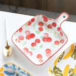 DANNY HOME Fruit Print Ceramic Serving Dish – Colorful Fruit Pattern Ceramic Platter for Fruits & Snacks