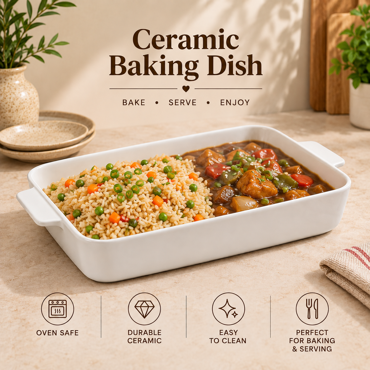 DANNY HOME ceramic baking dishwhite ceramic baking dishrectangular ceramic baking dishceramic bakeware trayrectangular baking trayceramic casserole dishlasagna baking dishoven to table baking dishceramic baking tray Pakistanceramic bakeware PakistanDANNY HOME white rectangular ceramic baking dish for lasagna, casseroles, baked pasta, roasting and oven-to-table serving.